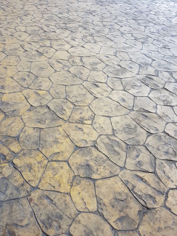 Stamped concrete driveway